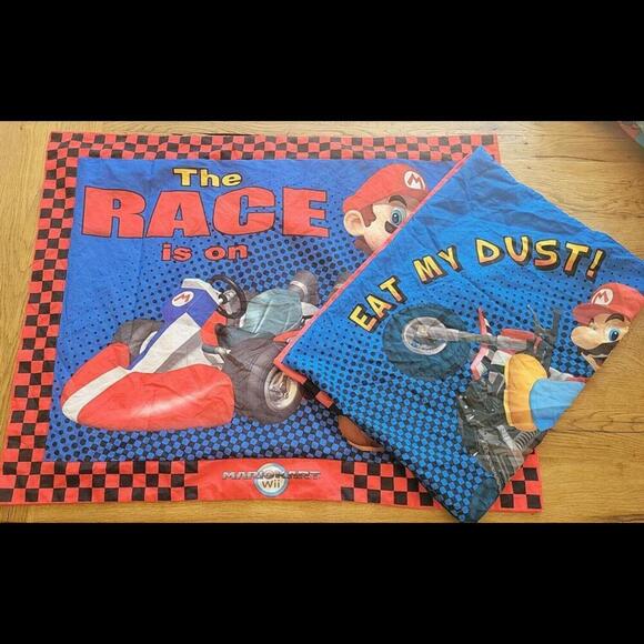 Super Mario Bros- The Race Mario Kart 1 Standard Pillow Sham and pillow case - Picture 1 of 5